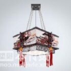 Chinese square chandelier 3d model .