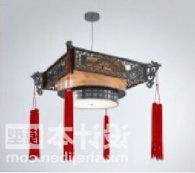 3д модель китайского потолочного светильника в традиционном стиле