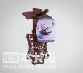 Chinese Wood Carving Wall Lamp Lighting 3d model