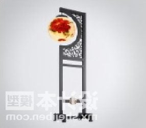 Čínská klasická lampa s lucernou 3D model