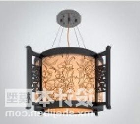 3d модель освітлювальних приладів китайської лампи круглої форми