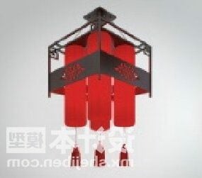 Kinesisk klassisk lampebelysningsarmaturer 3d-model