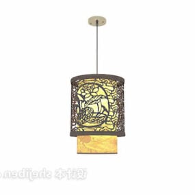 Lampa cylindryczna w stylu vintage, chińskie oprawy oświetleniowe Model 3D