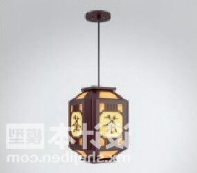 מנורת תקרה מסורתית אופי סיני דגם תלת מימד