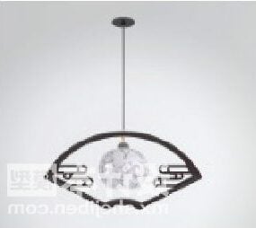 3д модель китайской веерообразной лампы