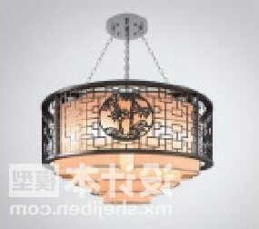 3д модель большой ретро люстры китайской лампы