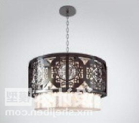 3д модель китайского круглого фонаря-лампы