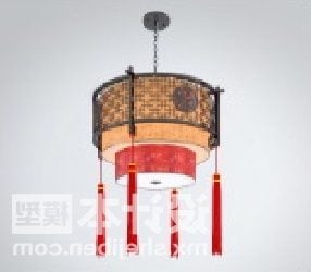 Lampada lanterna vintage cinese modello 3d
