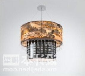 نموذج اسطوانة مصباح الرجعية الصينية 3D