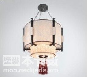 Lampada cinese lanterna bianca modello 3d