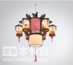 Lampe classique japonaise chinoise modèle 3D
