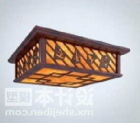 Carving kinesisk lampa fyrkantig 3d-modell