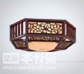 Hexagon Chinese Lamp Carving Style 3d model
