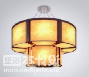 Kinesisk lampcylinderformad 3d-modell