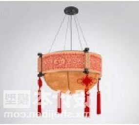 Kinesisk rundformad taklampa möbel 3d-modell