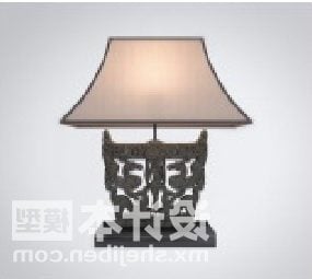 Kinesisk carving bordslampa möbel 3d-modell