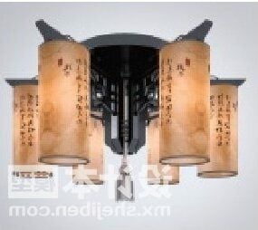 Meubles de lampe de grand lustre chinois modèle 3D