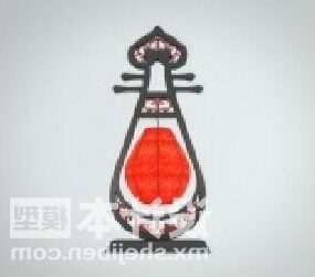 Kinesisk bordlampe udskæringsstil møbel 3d-model