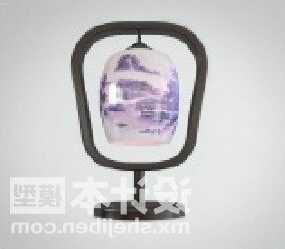 Modello 3d di mobili per lampada con paralume a sfera cinese