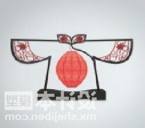 Mô hình 3d nội thất hình chiếc áo đèn Trung Quốc