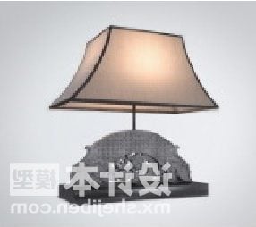Base per intaglio antico per mobili cinesi con lampada Modello 3d