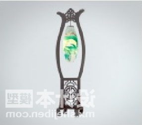 중국 플로어 램프 목조 가구 3d 모델