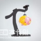 Chińska lampa wisząca z abażurem