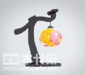 Lámpara china colgante sombra muebles modelo 3d