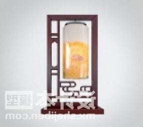 Kinesisk Gulvlampe Møbler Med Cylinder Skærm 3d model