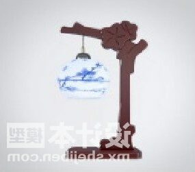 Kinesisk hængelampe stil vintage møbler 3d model