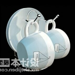 Tasse suspendue avec support vaisselle modèle 3D