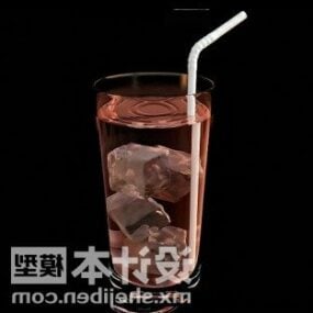 Soda Cup With Drinking Straw 3d model