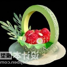 Mô hình 3d trang trí giỏ trái cây
