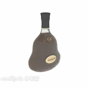 Model 3d Dekorasi Botol Kaca Anggur