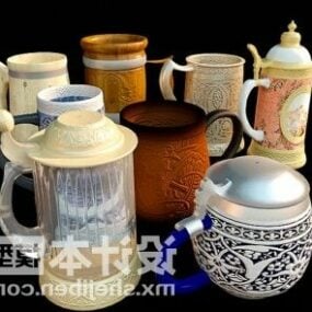 Kitchen Jar Glass Vase Tableware Pack 3d model