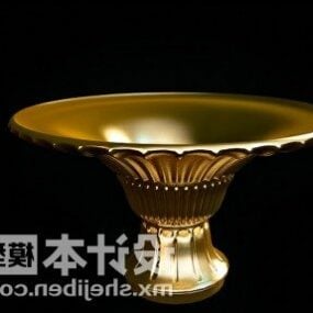 Golden Vase Pot Tableware 3d model