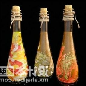 Brown Glass Pharmacy Bottle 3d model