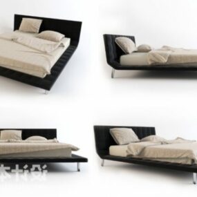 Modelo 3d do modernismo da cama de casal em casa