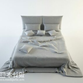 Stile realistico del letto matrimoniale modello 3d