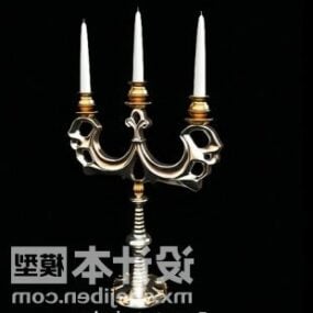 Silbernes Kerzenleuchter-3D-Modell