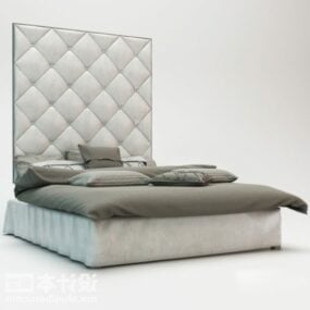 Moderní čalouněná zadní manželská postel 3D model