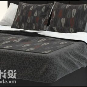 Double Bed Fabric With Texture 3d model