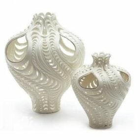 White Carving Vase 3d model