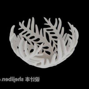 ظروف تزئینی گلدان کاسه ای حک شده مدل سه بعدی