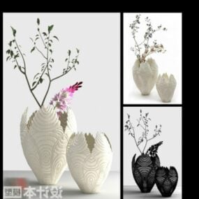 Dekorative Topfblumen-Dekorationsware 3D-Modell