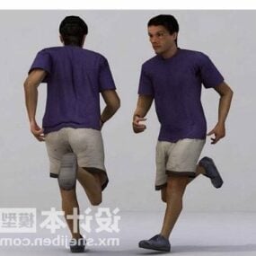 مدل سه بعدی مردان جوان در حال دویدن