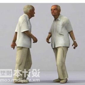 Kısa Pantolonlu Yaşlı Erkek Karakteri 3d model