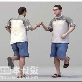 Young Male Body Character In Tshirt 3d model