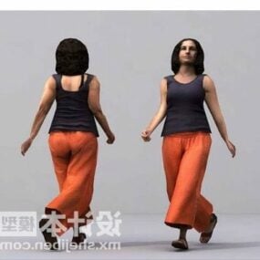 Muoti nainen kävelevä hahmo 3d-malli