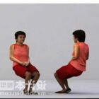 Middle Age Woman Sitting Pose